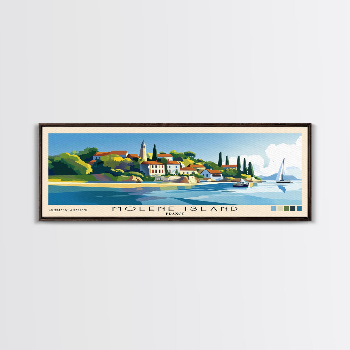 Molene Island, France Panoramic Print, Vacation Gift, France Wall Art, Beach Painting, Beach Decor, Beach Or Lakehouse Art