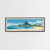 Mont Choisy, Mauritius Panoramic Beach Print, Vacation Gift, Mauritius Wall Art, Framed Canvas Print, Framed Beach Painting