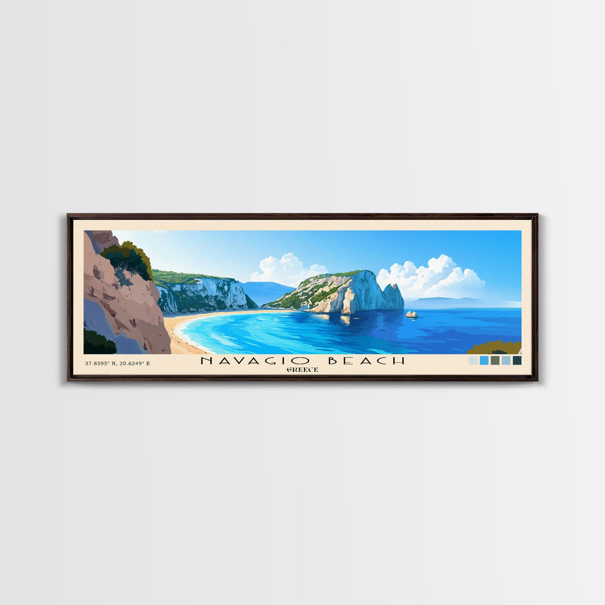 Navagio Beach, Greece Panoramic Print, Vacation Gift, Greece Wall Art, Vacation Wall Art, Vacatation Memories, Beach Decor, Beach Or Lakehouse Art