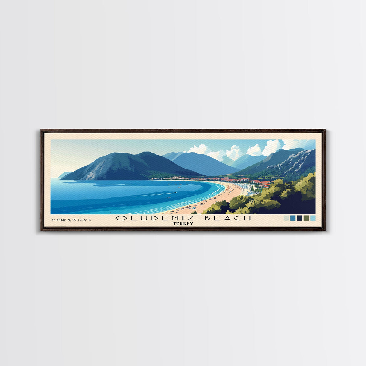 Oludeniz Beach, Turkey Panoramic Print, Vacation Gift, Turkey Wall Art, Vacation Wall Art, Vacatation Memories, Beach Decor, Beach Or Lakehouse Art