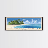 One Foot Island, Cook Islands Panoramic Beach Print, Vacation Gift, Cook Islands Wall Art, Beach Painting, Beach Decor, Beach Painting