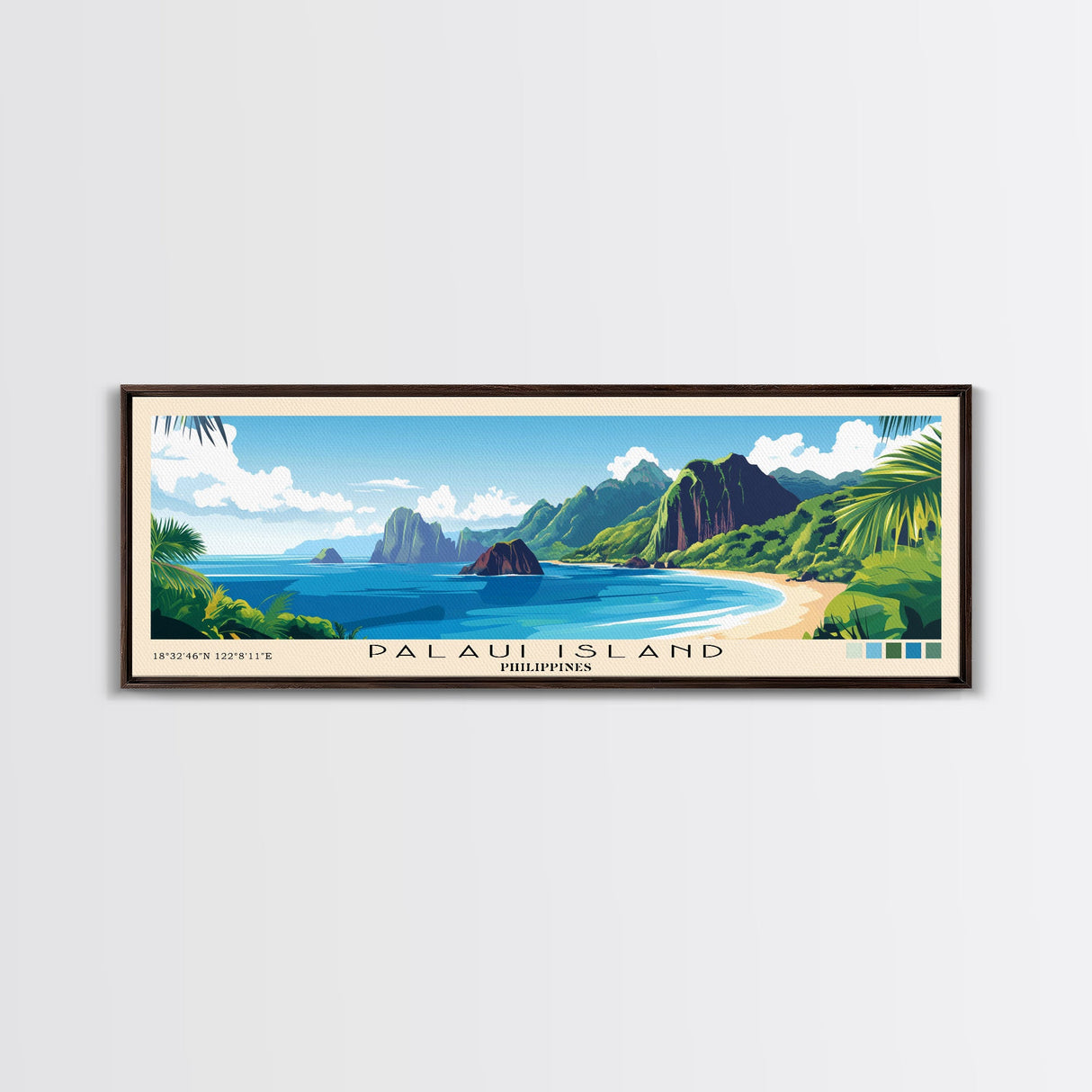 Palaui Island, Philippines Panoramic Print, Vacation Gift, Philippines Wall Art, Beach Painting, Beach Decor, Beach Or Lakehouse Art