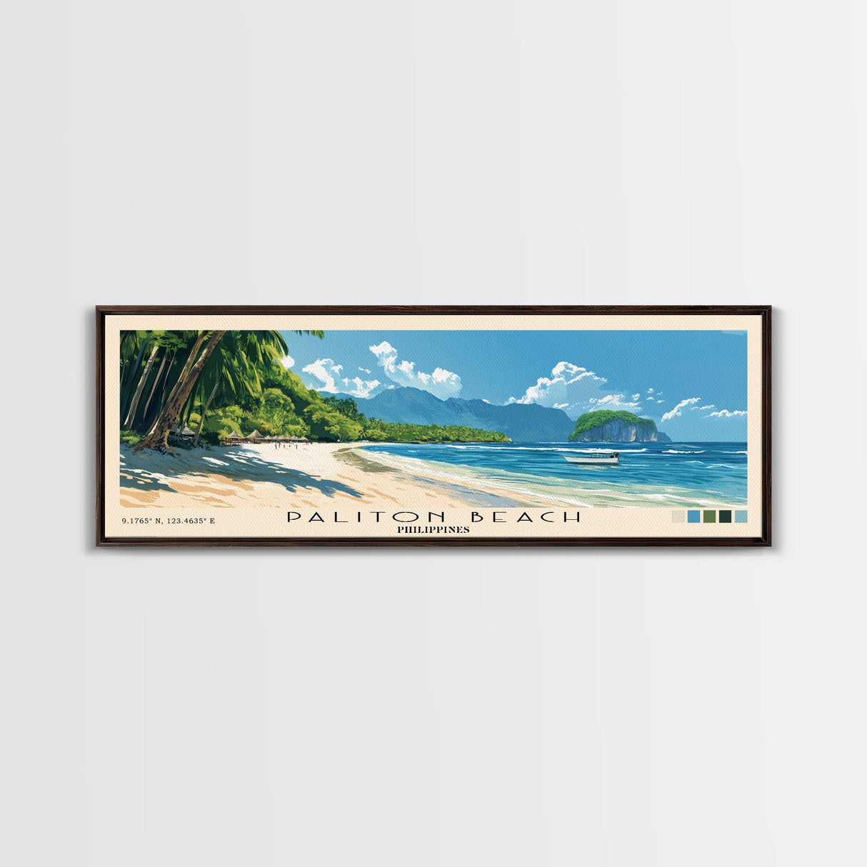 Paliton Beach, Philippines Panoramic Print, Vacation Gift, Philippines Wall Art, Vacation Wall Art, Vacatation Memories, Beach Decor, Beach Or Lakehouse Art