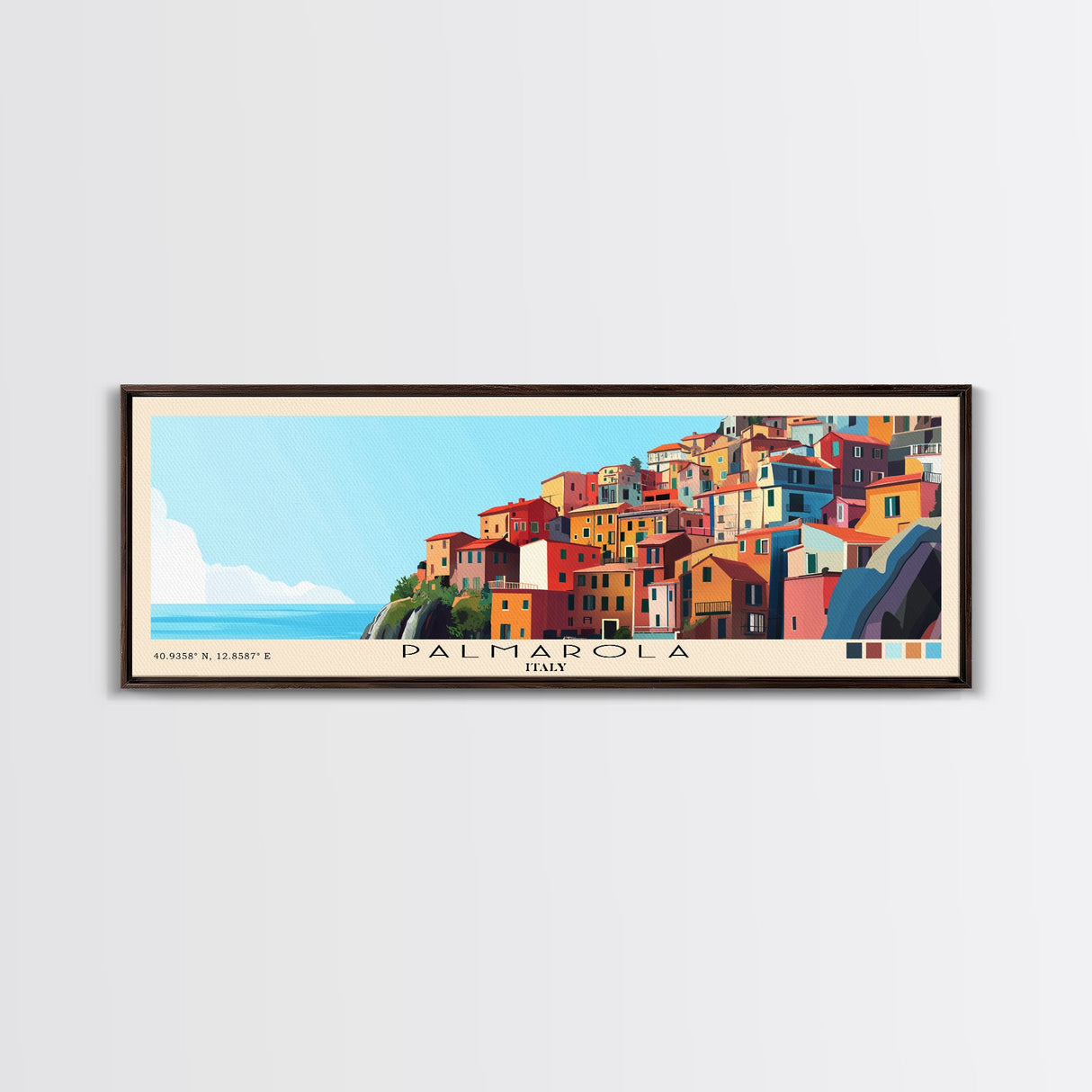 Palmarola, Italy Panoramic Print, Vacation Gift, Italy Wall Art, Beach Painting, Beach Decor, Beach Or Lakehouse Art