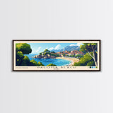 Paloma Beach, France Panoramic Print, Vacation Gift, France Wall Art, Beach Painting, Beach Decor, Large Wall Art, Wood Frame Art