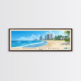 Panama City Beach, Florida Panoramic Print, Vacation Gift, Florida Wall Art, Beach Painting, Beach Decor, Large Wall Art, Wood Frame Art