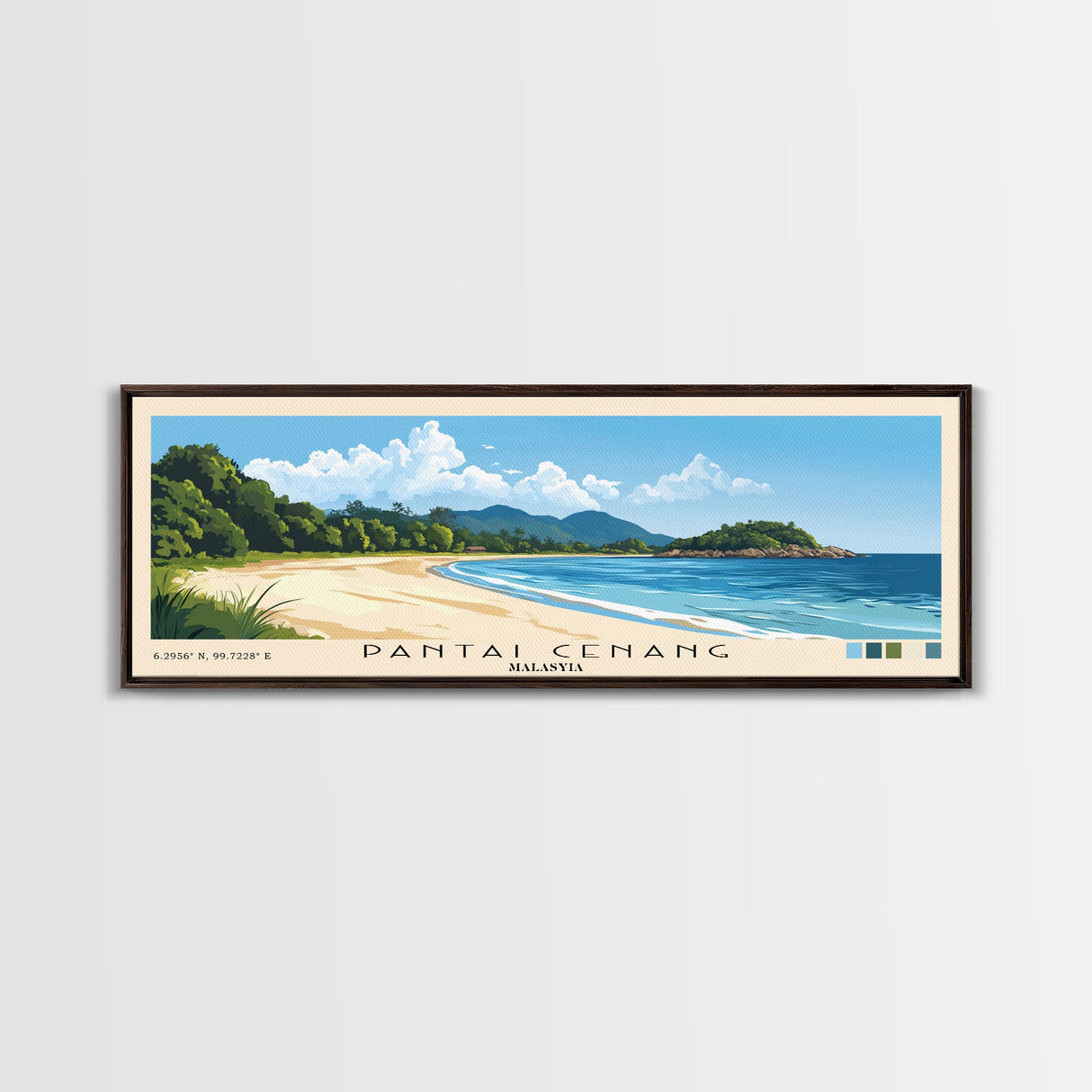 Pantai Cenang, Malasyia Panoramic Print, Vacation Gift, Malasyia Wall Art, Vacation Wall Art, Vacatation Memories, Beach Decor, Beach Or Lakehouse Art