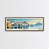 Patmos, Greece Panoramic Beach Print, Vacation Gift, Greece Wall Art, Beach Painting, Beach Decor, Beach Painting