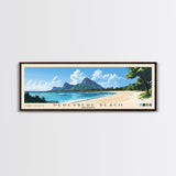 Pereybere Beach, Mauritius Panoramic Beach Print, Vacation Gift, Mauritius Wall Art, Beach Painting, Beach Decor, Beach Painting