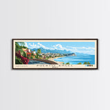 Puerto Ángel, Mexico Panoramic Beach Print, Vacation Gift, Mexico Wall Art, Framed Canvas Print, Framed Beach Painting