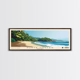 Punta Cocles, Costa Rica Panoramic Beach Print, Vacation Gift, Costa Rica Wall Art, Beach Painting, Beach Decor, Beach Painting