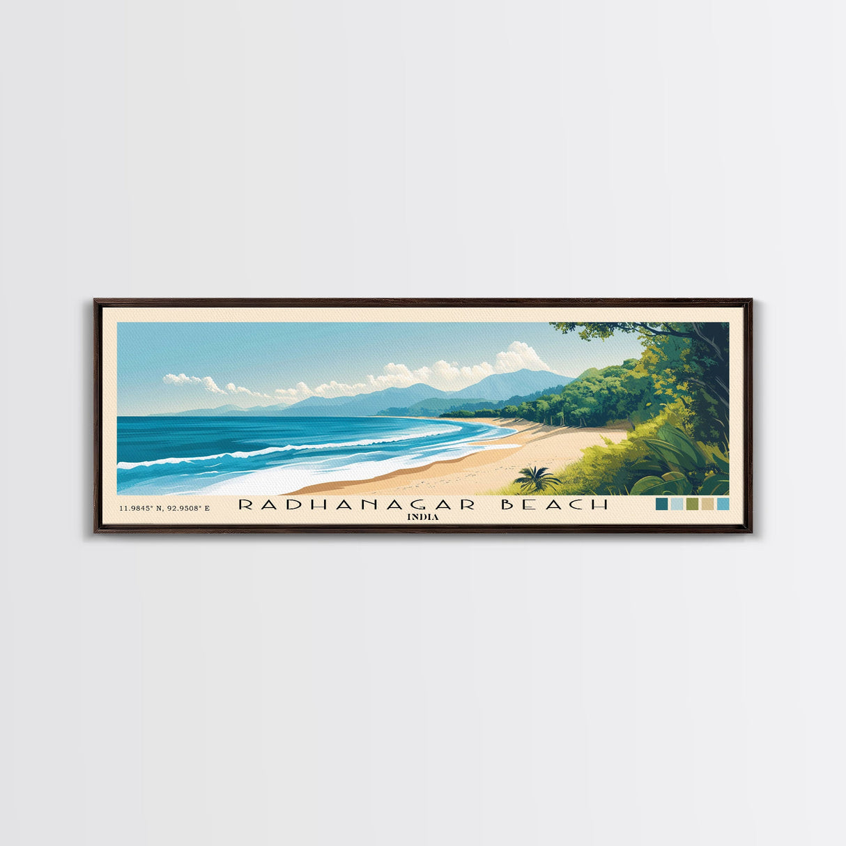 Radhanagar Beach, India Panoramic Print, Vacation Gift, India Wall Art, Vacation Wall Art, Vacatation Memories, Beach Decor, Beach Or Lakehouse Art