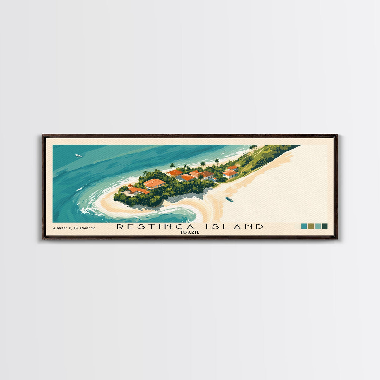 Restinga Island, Brazil Panoramic Print, Vacation Gift, Brazil Wall Art, Beach Painting, Beach Decor, Beach Or Lakehouse Art