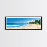 Rockley Beach, Barbados Panoramic Beach Print, Vacation Gift, Barbados Wall Art, Framed Canvas Print, Framed Beach Painting