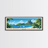 Saint Lucia Island, Saint Lucia Panoramic Print, Vacation Gift, Saint Lucia Wall Art, Beach Painting, Beach Decor, Beach Or Lakehouse Art