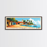 Santa Cruz del Islote, Colombia Panoramic Print, Vacation Gift, Colombia Wall Art, Beach Painting, Beach Decor, Large Wall Art, Wood Frame Art