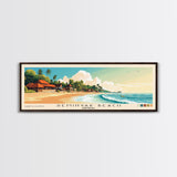 Seminyak Beach, Indonesia Panoramic Beach Print, Vacation Gift, Indonesia Wall Art, Framed Canvas Print, Framed Beach Painting