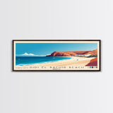 Sidi El Bachir beach, Morocco Panoramic Print, Vacation Gift, Morocco Wall Art, Beach Painting, Beach Decor, Large Wall Art, Wood Frame Art