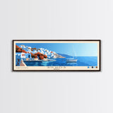 Sifnos, Greece Panoramic Beach Print, Vacation Gift, Greece Wall Art, Framed Canvas Print, Framed Beach Painting