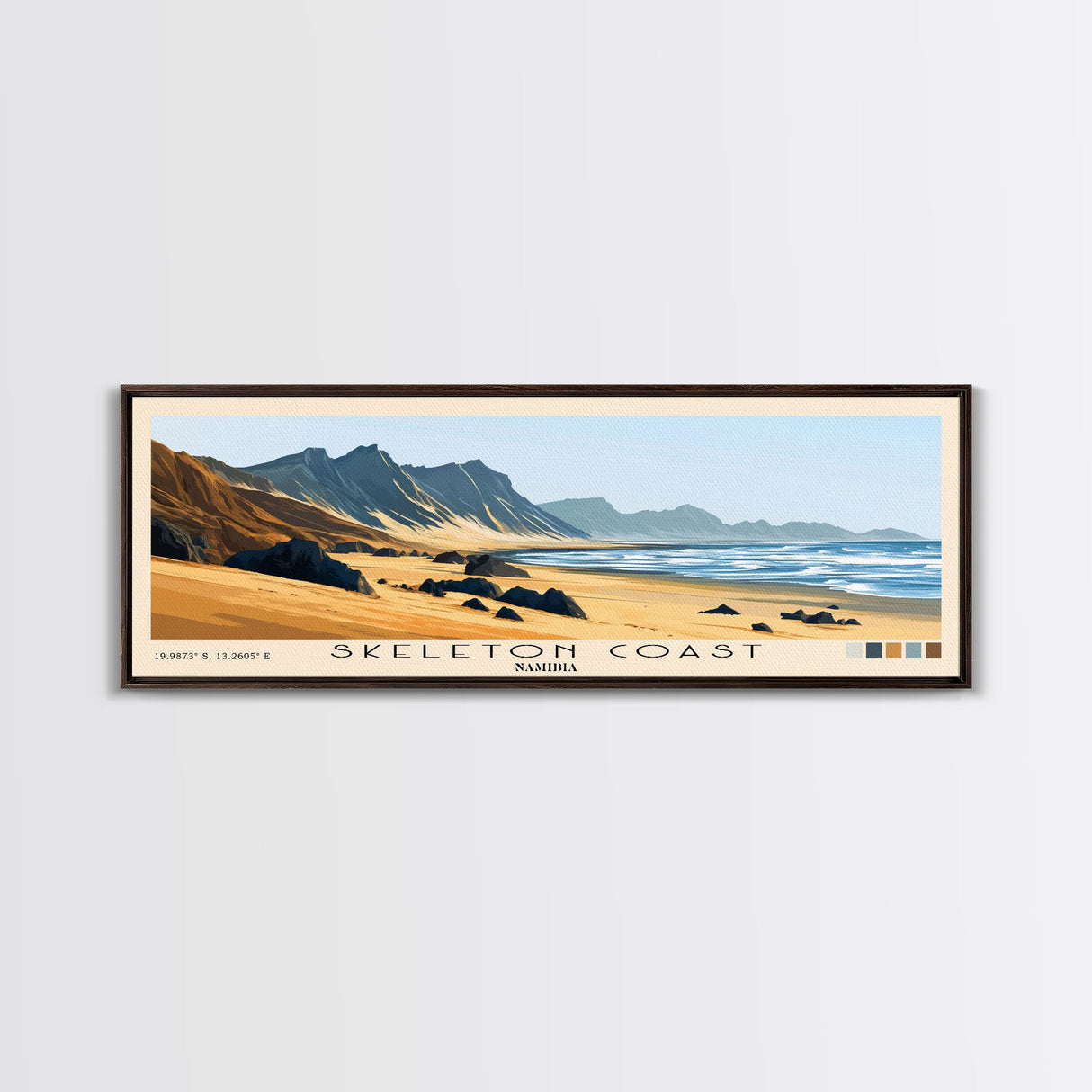 Skeleton Coast, Namibia Panoramic Print, Vacation Gift, Namibia Wall Art, Beach Painting, Beach Decor, Large Wall Art, Wood Frame Art