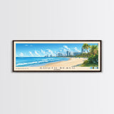 South Beach, Florida Panoramic Print, Vacation Gift, Florida Wall Art, Beach Painting, Beach Decor, Beach Or Lakehouse Art