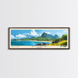 St Felix, Mauritius Panoramic Beach Print, Vacation Gift, Mauritius Wall Art, Beach Painting, Beach Decor, Beach Painting