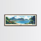 Taipús de fora, Brazil Panoramic Beach Print, Vacation Gift, Brazil Wall Art, Beach Painting, Beach Decor, Beach Painting