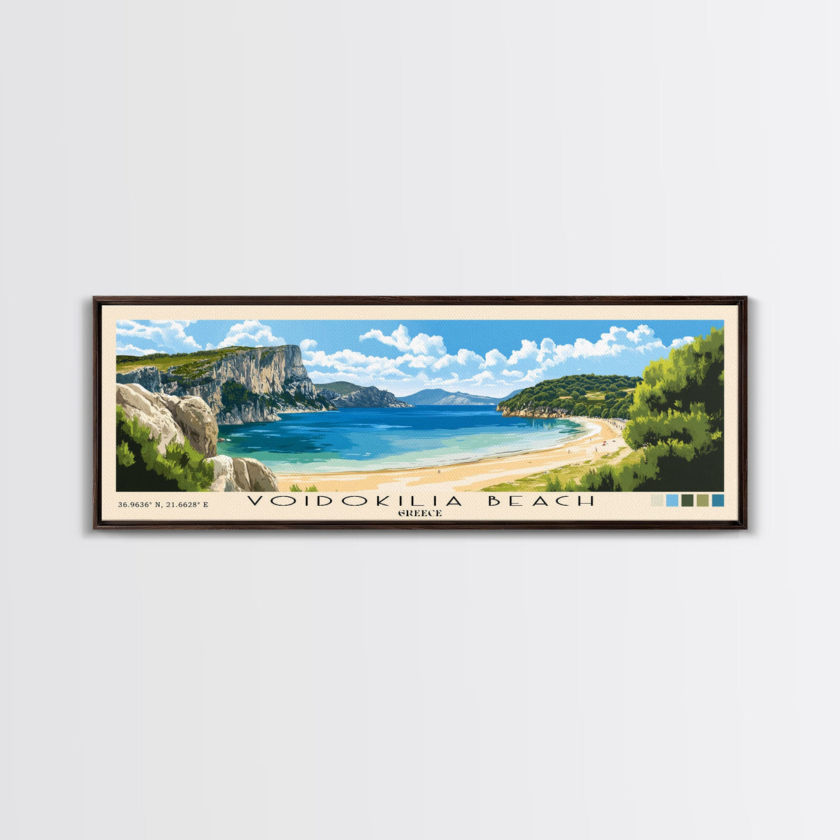 Voidokilia Beach, Greece Panoramic Print, Vacation Gift, Greece Wall Art, Vacation Wall Art, Vacatation Memories, Beach Decor, Beach Or Lakehouse Art