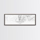 Panoramic Chattanooga City Map, Tennessee Art, Map Print, Minimalist Wall Art, Canvas Art, Housewarming Gift, Street Map Art, Closing Gift