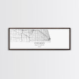 Panoramic Chicago City Map, Illinois Art, Map Print, Minimalist Wall Art, Canvas Art, Housewarming Gift, Street Map Art, Closing Gift