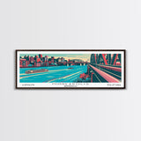 Minneapolis Minnesota Panoramic Wall Art Framed Canvas Print, Travel Poster, Mid Century Modern Art, Pop Art Style, Home Decor, Office Art