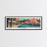 Sacramento California Panoramic Painting Framed Canvas Print, Travel Poster, Mid Century Modern Art, Pop Art Style, Wall Decor, Office Wall Art