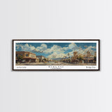 Rialto California Panoramic Print, Modern Framed Canvas Print, Travel Poster Art, Home Decoration, Wall Art, Office Decor