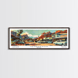 Henderson Nevada Panoramic Wall Art, Mid Century Modern Framed Canvas Print, Retro Pop Art Travel Poster, Home Decor, Office Art, Living Room Wall Hanging