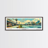 Riverside California Panoramic Wall Art, Mid Century Modern Framed Canvas Print, Retro Pop Art Travel Poster, Living Room and Office Decor