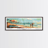 Virginia Beach Virginia Panoramic Wall Art, Mid Century Modern Framed Canvas Print, Retro Pop Art Travel Poster, Living Room and Office Decor