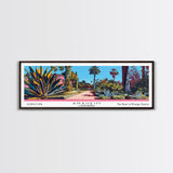 Anaheim California Panoramic Painting, Mid Century Modern Framed Canvas Print, Retro Pop Art Travel Poster, Home Decor, City Art