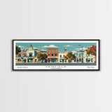 Fairfield California Panoramic Art, Mid Century Modern Framed Canvas Print, Retro Pop Art Travel Poster, Office Wall Decor