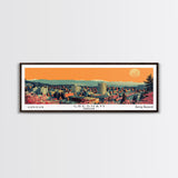 Gresham Oregon Panoramic Art, Mid Century Modern Framed Canvas Print, Retro Pop Art Travel Poster, Office Wall Decor