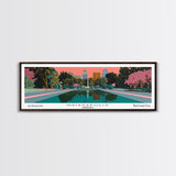 Indianapolis Indiana Panoramic Painting, Mid Century Modern Framed Canvas Print, Retro Pop Art Travel Poster, Office Decor