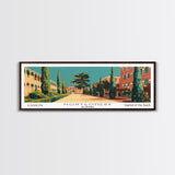 Montgomery Alabama Panoramic Wall Art, Mid Century Modern Framed Canvas Print, Retro Pop Art Travel Poster, Home Wall Art