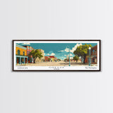 Odessa Texas Panoramic Wall Art, Mid Century Modern Framed Canvas Print, Retro Pop Art Travel Poster, City Art, Office Wall Decor, Living Room Art