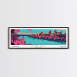 Saint Paul Minnesota Panoramic Painting, Mid Century Modern Framed Canvas Print, Retro Pop Art Travel Poster, City Art, Office Wall Decor, Living Room Art