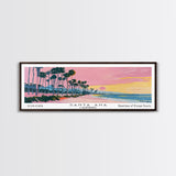 Santa Ana California Panoramic Painting, Mid Century Modern Framed Canvas Print, Retro Pop Art Travel Poster, City Art, Office Wall Decor, Living Room Art