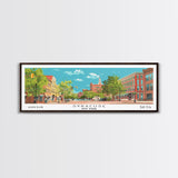 Syracuse New York Panoramic Painting, Mid Century Modern Framed Canvas Print, Retro Pop Art Travel Poster, Home and Office Wall Art Decor