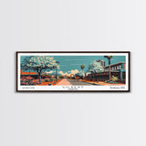 Gilbert Arizona Panoramic Painting, Framed Canvas Print, Mid Century Modern Wall Art, Retro Pop Art Travel Poster, Office Art, Cityscape Decor, Gift Idea