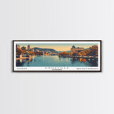 Knoxville Tennessee Panoramic Painting, Framed Canvas Print, Mid Century Modern Wall Art, Retro Pop Art Travel Poster, Cityscape Decor, Living Room Art, Office Wall Art