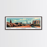 Oklahoma City Oklahoma Panoramic Wall Art, Mid Century Modern Framed Canvas Print, Retro Pop Art Travel Poster, Office Decor, Gift Idea