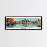 Pittsburgh Pennsylvania Panoramic Wall Art, Mid Century Modern Framed Canvas Print, Retro Pop Art Travel Poster, Office Decor, Gift Idea