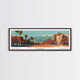 San Bernardino California Panoramic Wall Art, Mid Century Modern Framed Canvas Print, Retro Pop Art Cityscape, Travel Poster, Living Room Decor